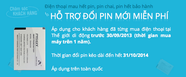 Chăm sóc khách hàng - Đổi pin miễn phí