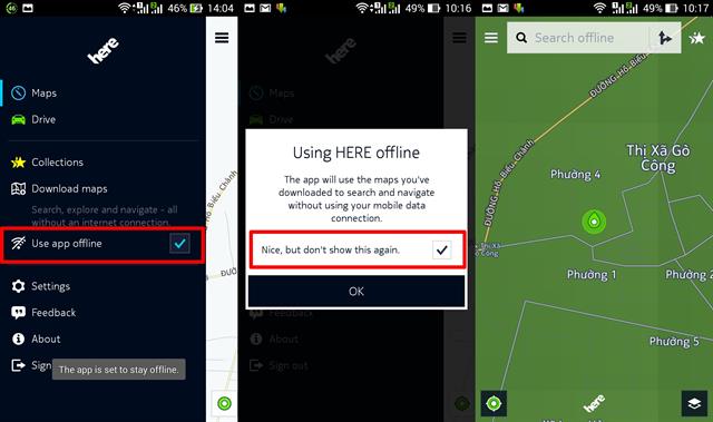 Nếu bạn chưa tải dữ liệu bản đồ về thì khi tìm kiếm offline chỉ thấy các khu vực lân cận nơi bạn đang đứng mà thôi