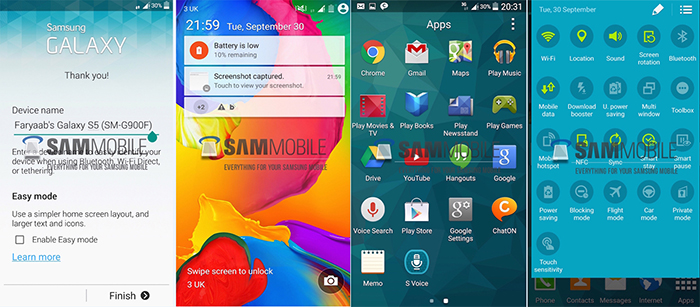 Giao diện Touchwiz trên Android L