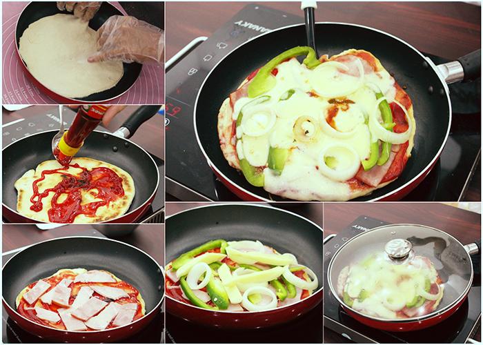 Bước 5 Làm pizza Pizza không cần lò nướng