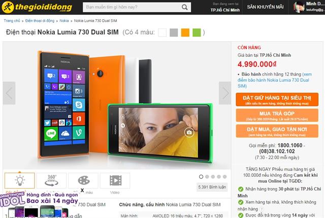 Thay hình nền màu nền trên Microsoft Lumia 730  Thegioididongcom