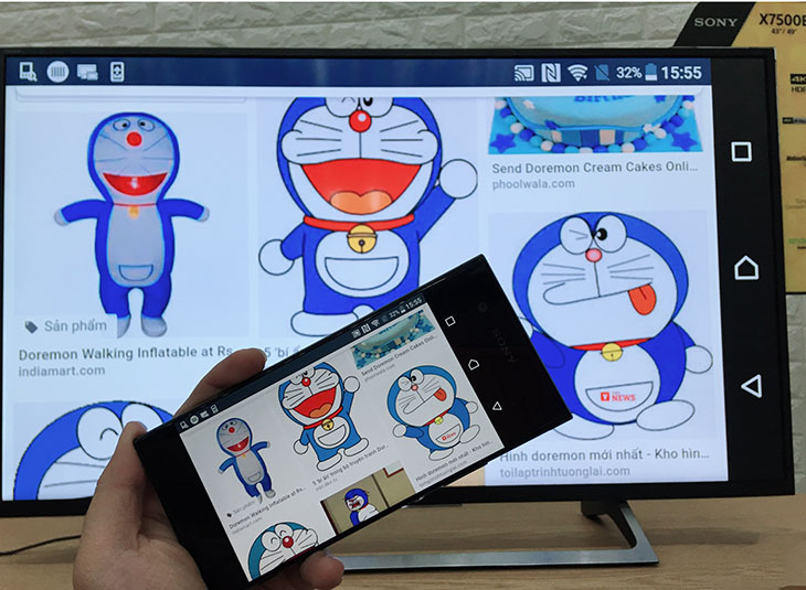 Trình chiếu nội dung từ điện thoại lên màn hình tivi