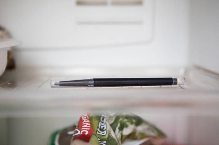 Put the pencil in the fridge for 10 minutes