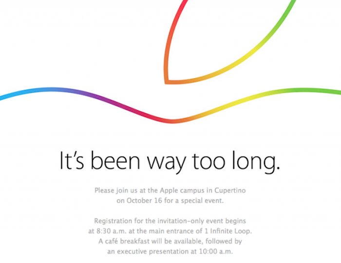 Apple chính thức gửi thư mời tham dự sự kiện 16/10 “It’s been way too long”