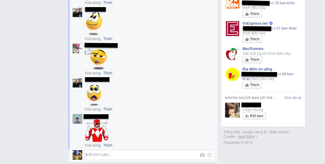 Biểu tượng vui tràn ngập các bình luận