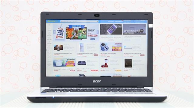 Máy được trang bị màn hình Acer CineCrystal LED Backlight rộng 14 inch (1366 x 768 pixels)