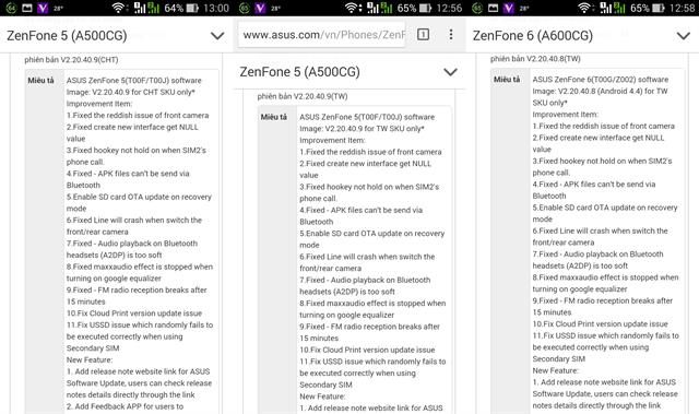 Thông tin về bản cập nhật v2.20.40.9 cho Zenfone 5 và v2.20.40.8 cho Zenfone 6