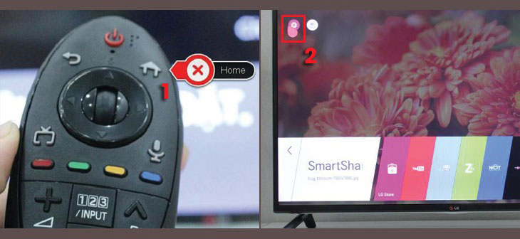 Nhấn vào nút Home trên remote > Chọn Cài đặt