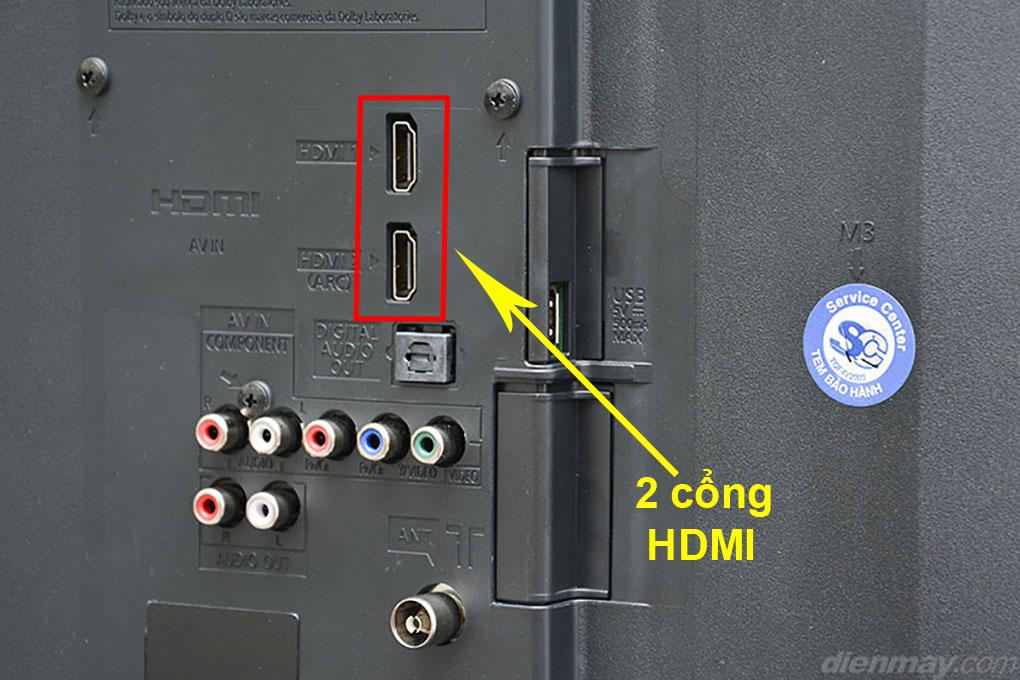 Cổng HDMI dễ dàng nhận thấy trên tivi Panasonic
