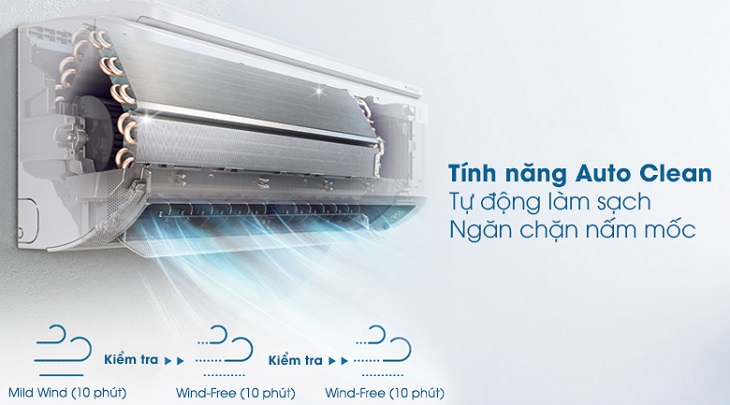 Tính năng tự động làm sạch trên Máy lạnh Samsung Inverter 1 HP AR10TYHYCWKNSV  