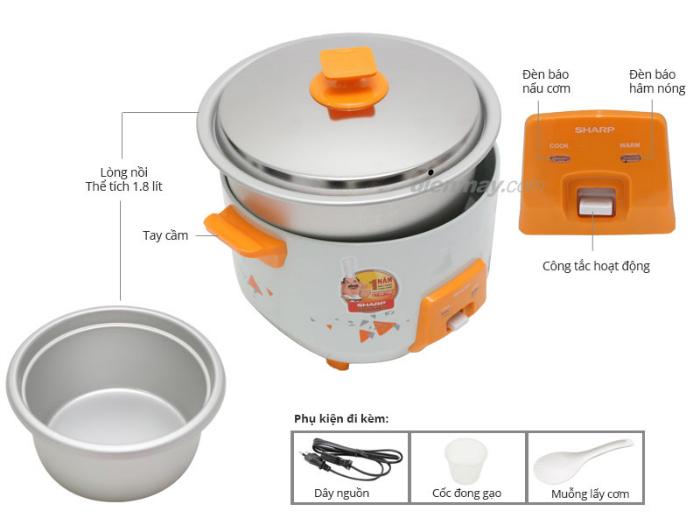 Nồi cơm nắp rời Sharp KSH-Q18V