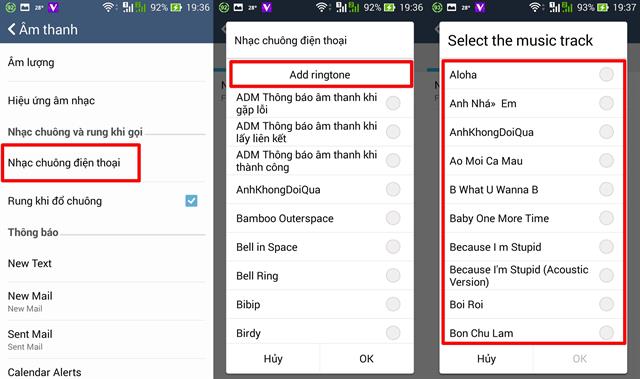 Tùy chọn nhạc chuông theo sở thích