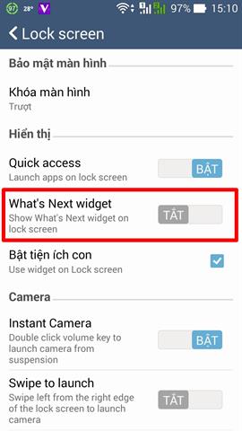 Tắt Widget ngoài màn hình khóa