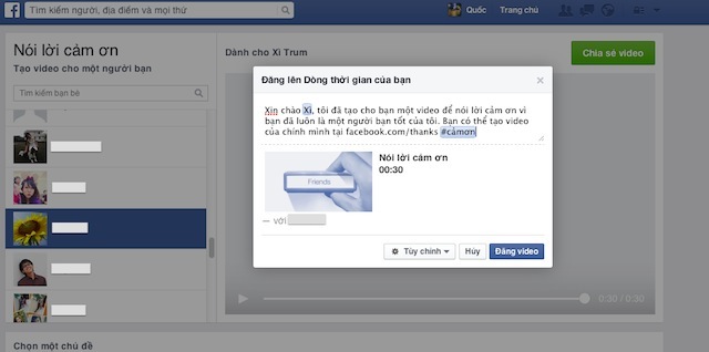 Bạn có thể có thông điệp viết sẵn hoặc tự viết thông điệp mới