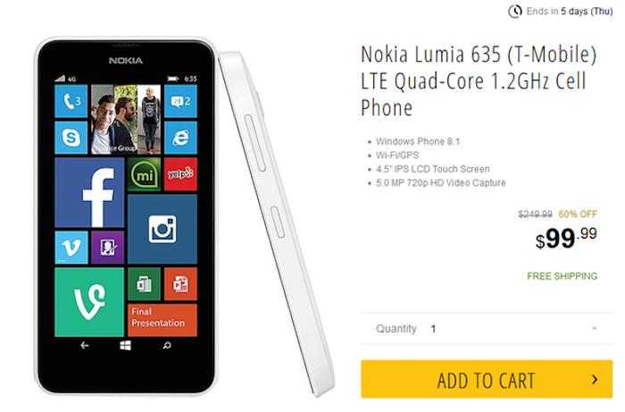 Nokia Lumia 635 chỉ 2 triệu đồng tại Mỹ