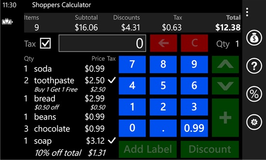 Shoppers Calculator