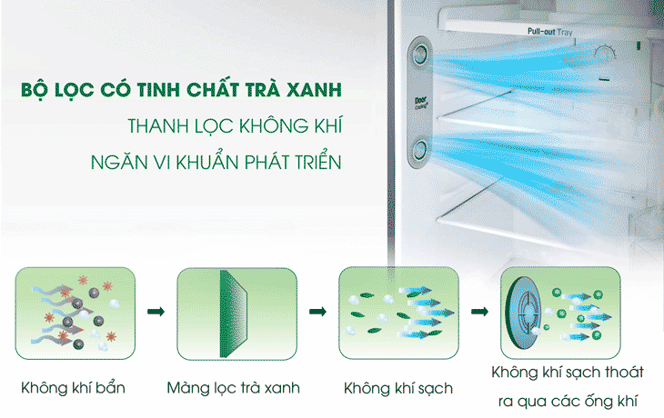 Công nghệ kháng khuẩn, khử mùi trên tủ lạnh LG > Tinh chất trà xanh