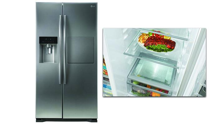 Công nghệ làm lạnh trên tủ lạnh LG > Tủ lạnh có ngăn mát và làm đá ở cánh tủ