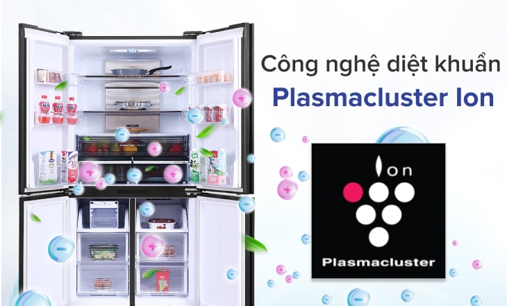 Các công nghệ nổi bật trên tủ lạnh Sharp > Công nghệ diệt khuẩn Plasmacluster Ion