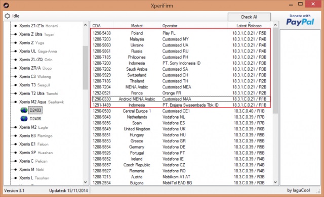 Thông tin Firmware mới cho các phiên bản Sony Xperia M2 Aqua