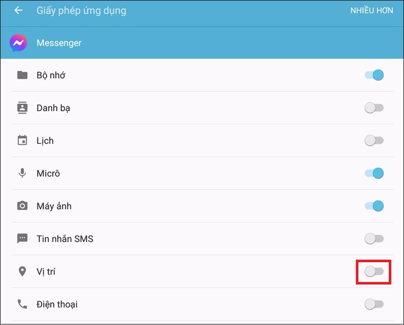 Mách bạn cách bật và tắt tính năng chia sẻ vị trí trên Messenger > Bước 4: