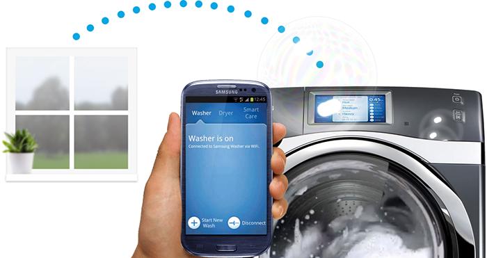 SAMSUNG Smart Washer cho phép điều khiển máy giặt thông qua điện thoại thông minh