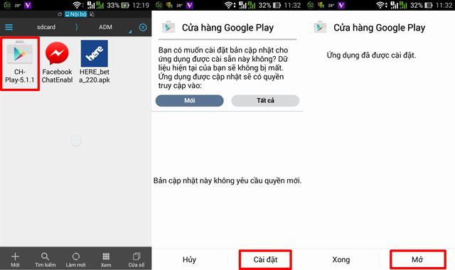 Sau khi tải về máy hoàn tất, các bạn cứ chạm vào file và cài đặt bình thường