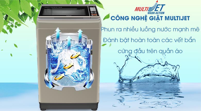 Các công nghệ giặt trên máy giặt Aqua mà bạn nên biết trước khi mua > Làm sạch tối ưu nhờ công nghệ Multi Jet 