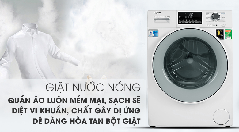 Các công nghệ giặt trên máy giặt Aqua mà bạn nên biết trước khi mua > Đánh bay vết bẩn cứng đầu với giặt nước nóng