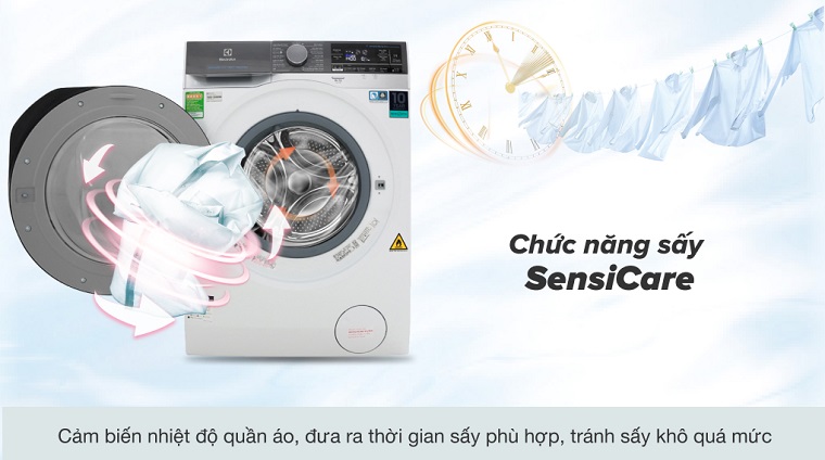 Công nghệ giặt trên máy giặt Electrolux - Công nghệ sấy quần áo SensiCare