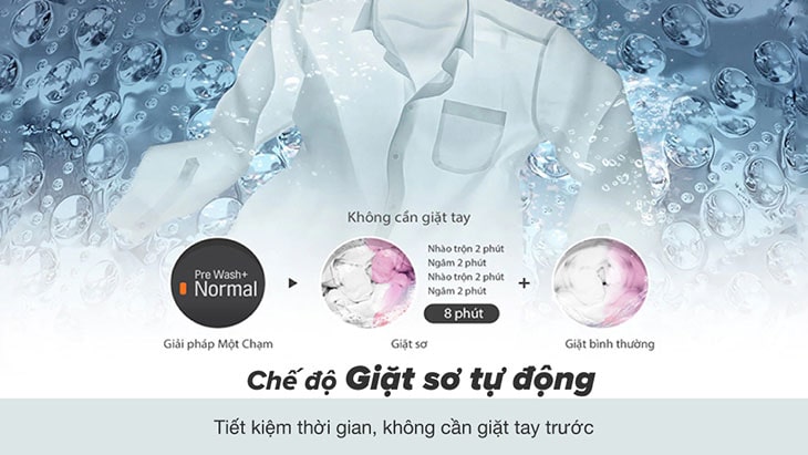 Chế độ giặt sơ Pre Wash-Công nghệ giặt trên máy giặt LG