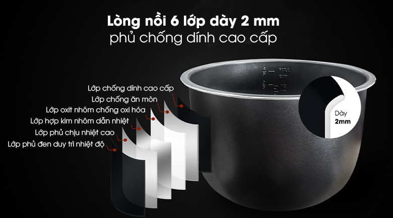 Nồi áp suất điện có khả năng chống dính cao