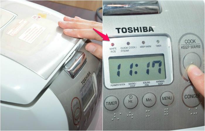 Cách nấu cơm bằng nồi cơm điện tử Toshiba