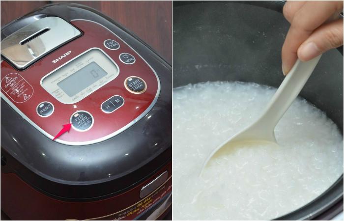C&aacute;ch nấu ch&aacute;o bằng nồi cơm điện tử