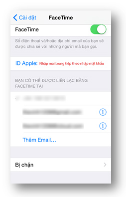 cài đặt facetime