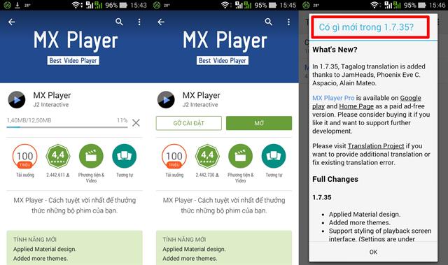 Cập nhật hoặc tải MX Player phiên bản mới tại đây