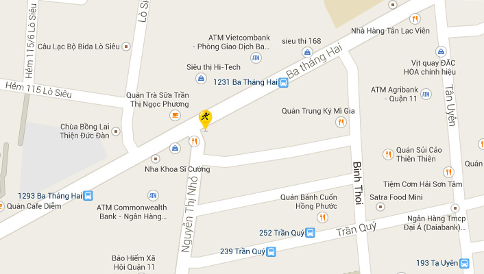 Bản đồ siêu thị Thegioididong.com 3/2 quận 11