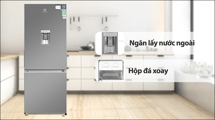 Tủ lạnh Electrolux có thiết kế vòi lấy nước bên ngoài tiện dụng