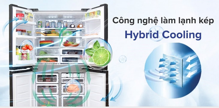 Ngăn làm lạnh kép Hybrid cooling giữ lâu thực phẩm