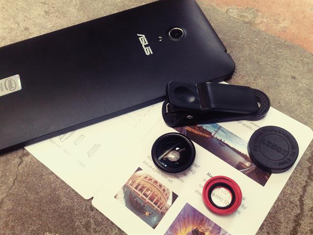 Bộ dụng cụ chụp Macro hôm nay gồm có: Zenfone 6, Lens Macro (màu đỏ) hoặc Lens Fish Eye (màu đen) và cuối cùng là cái kẹp để kẹp Lens vào điện thoại