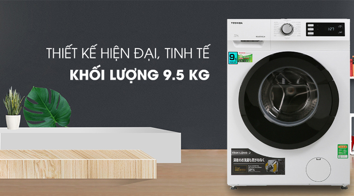Máy giặt Toshiba Inverter 9.5 Kg TW-BK105S2V(WS) có thiết kế hiện đại, kiểu dáng sang trọng.