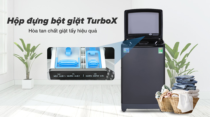 Công nghệ TurboX tránh đóng cặn bột giặt