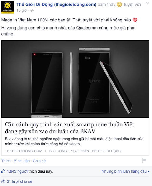 Nhiều người rất quan tâm đến Bphone