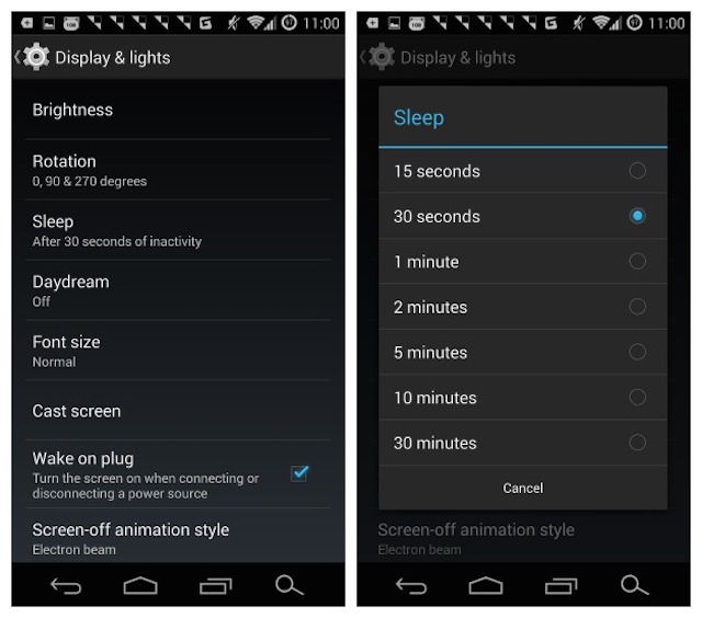 Giảm thời gian chờ màn hình