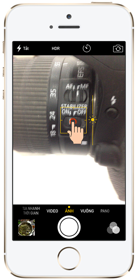 tips iPhone 5S chinh sang toi khi chup anh