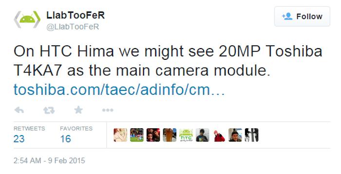 HTC One M9 có camera của Toshiba