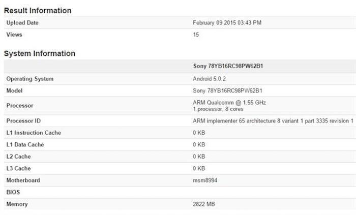 Xperia Z4 bị ghi nhận trên Geekbench