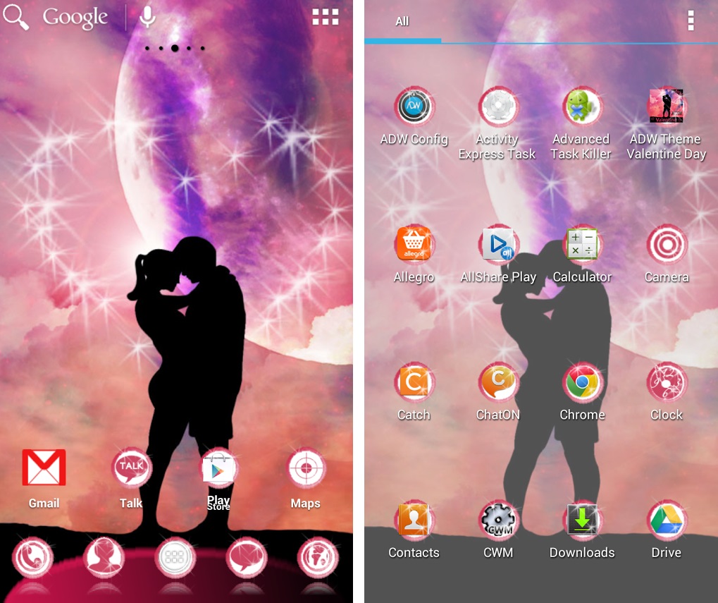 Android: 5 Theme ngọt ngào cho điện thoại tình nhân