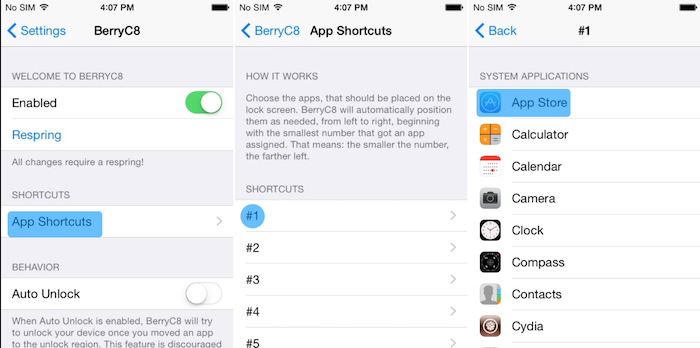 How to add software to the lock screen of iOS
