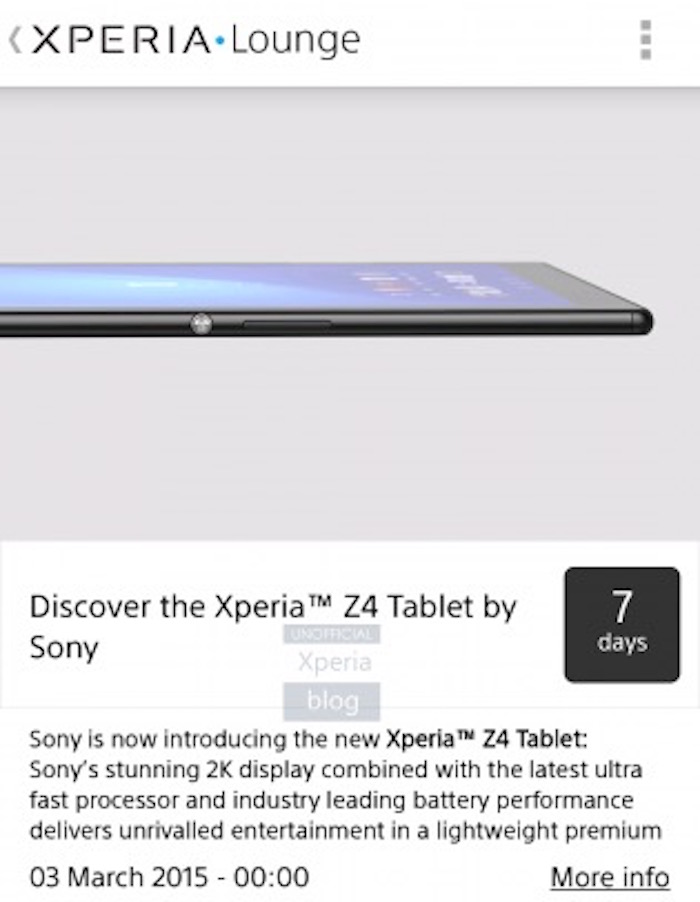 Xperia Z4 Tablet